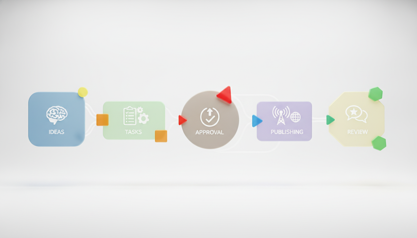 The best workflow setup for strategy, creation, approval, and publishing