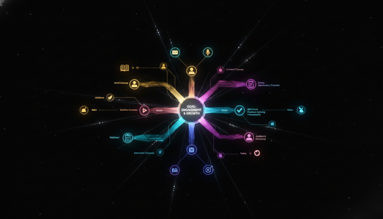 Choose content themes, formats, and channels with decision rules